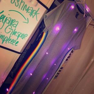 A never worn grey mini dress w/ colorful sides